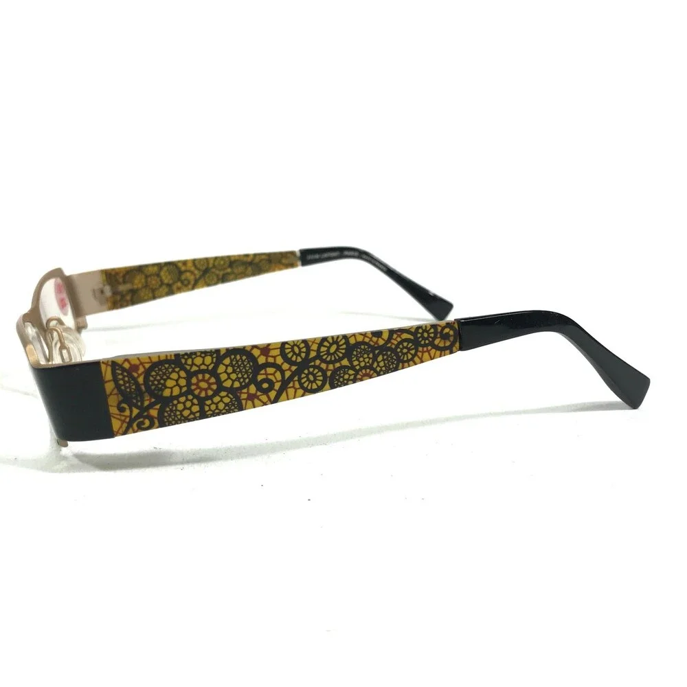 Jean Lafont Eyeglasses Frames ATMOSPHERE 181 Floral Leaves Black Gold 50-17-135